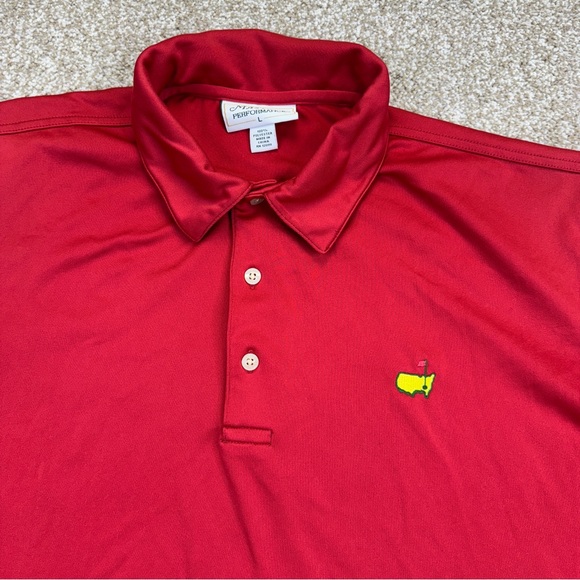 Masters Performance Augusta National Golf Polo Shirt men’s size L Red - Picture 5 of 12